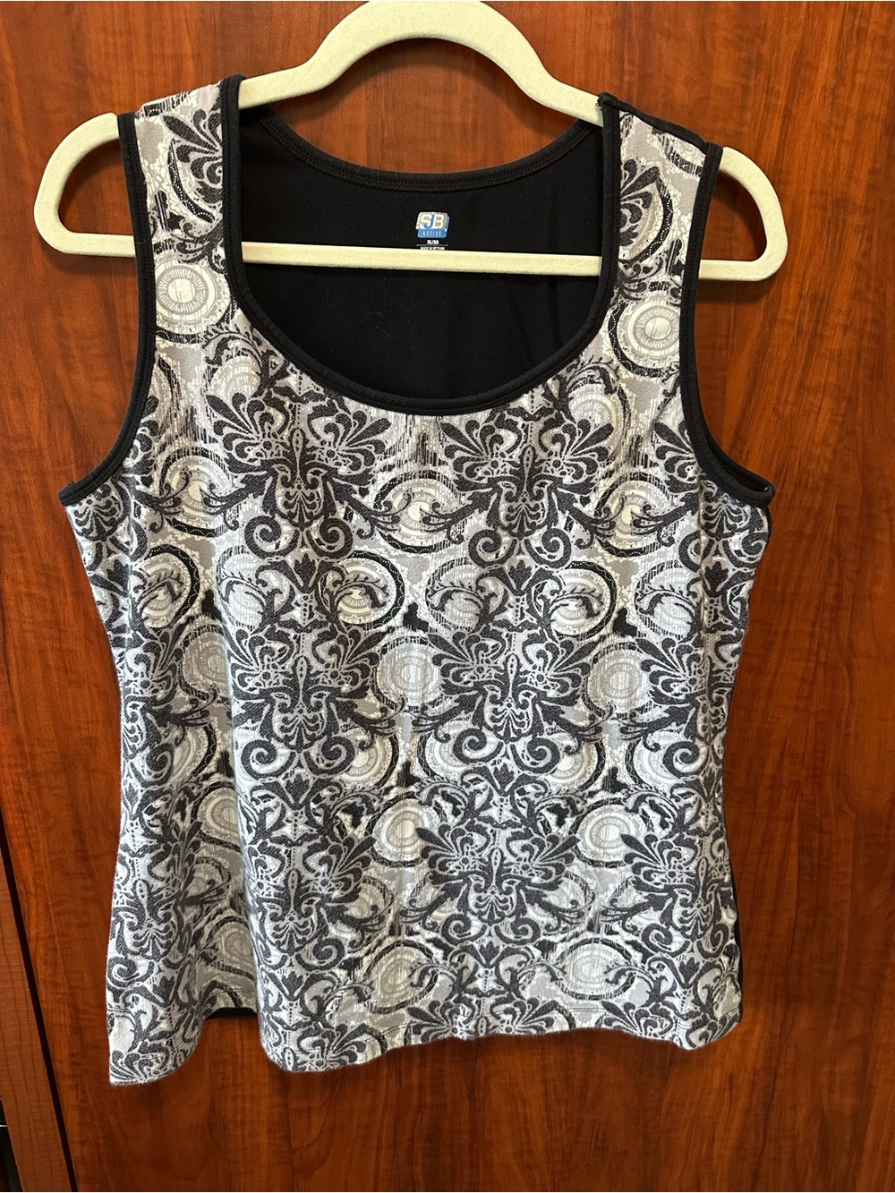 SB Sport Black & White Patterned Tank Top